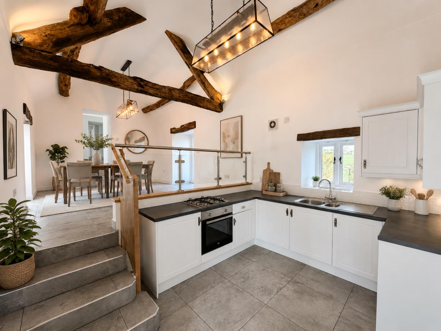 Back Road, Llanarmon-Yn-Ial, Mold - OPEN PLAN SPLIT-LEVEL KITCHEN DINER
