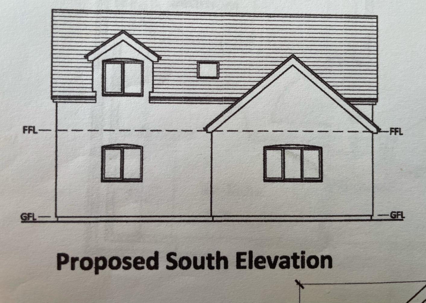 Huxleys Lane, Wrexham Road, Hope - PROPOSED SOUTH ELEVATION